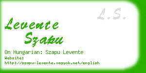 levente szapu business card